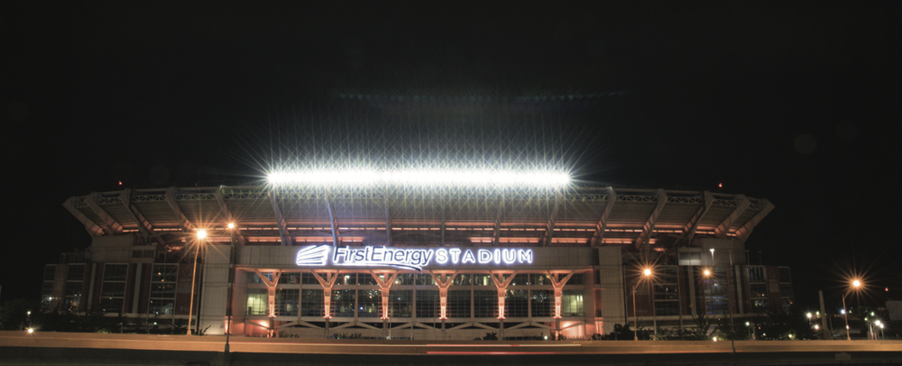 FirstEnergy Stadium night exterior lighting